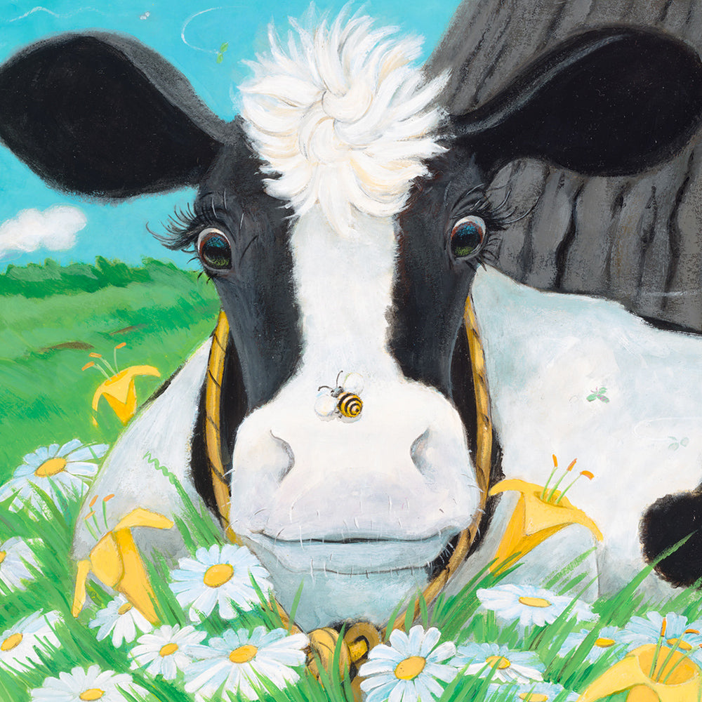 Buttercup — Floral cow's Head Aluminum Print – Marcy Brennan Art