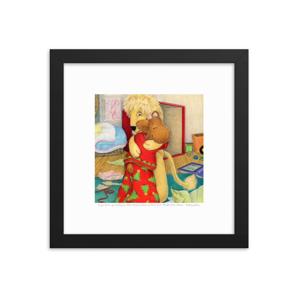 Elliot Print Framed - Elliot's Christmas Surprise - "A great big hug" $78+