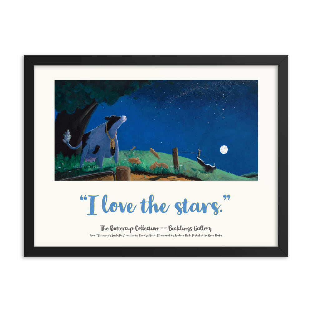 From the Buttercup "I Love Series" Buttercup the Cow gazes at the night sky.