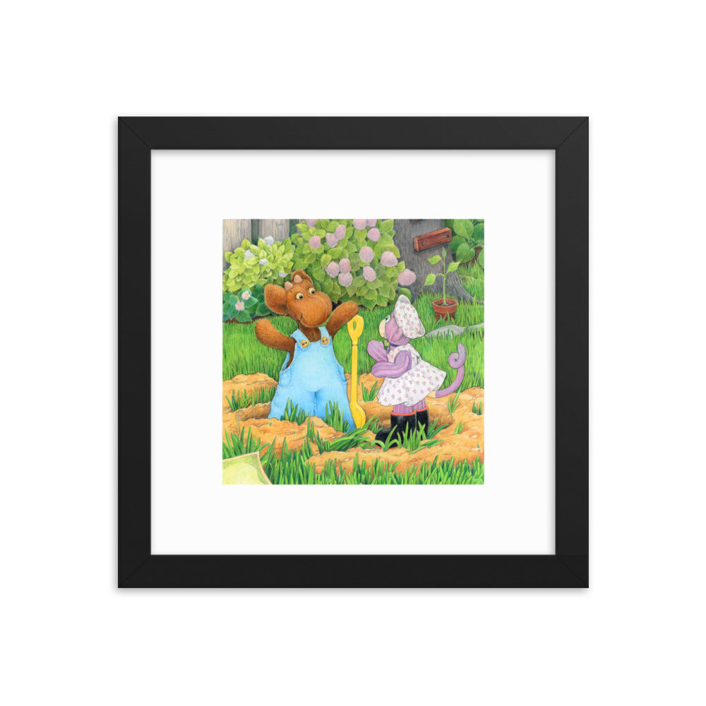 Elliot Print Framed - Elliot Digs for Treasure P4