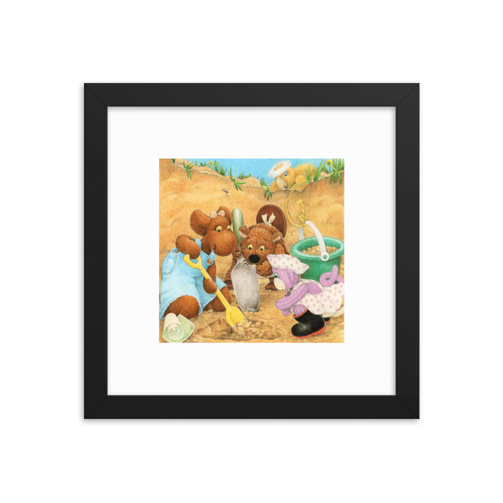 Elliot Print Framed - Elliot Digs for Treasure P10