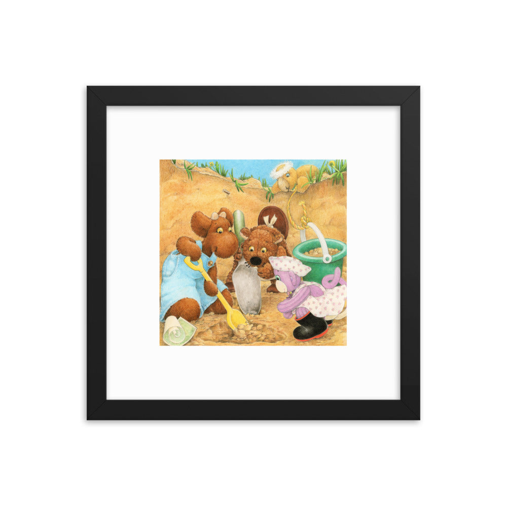 Elliot Print Framed - Elliot Digs for Treasure P10