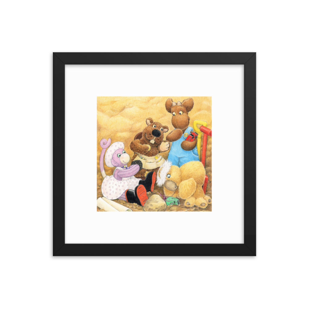 Elliot Print Framed - Elliot Digs for Treasure P18