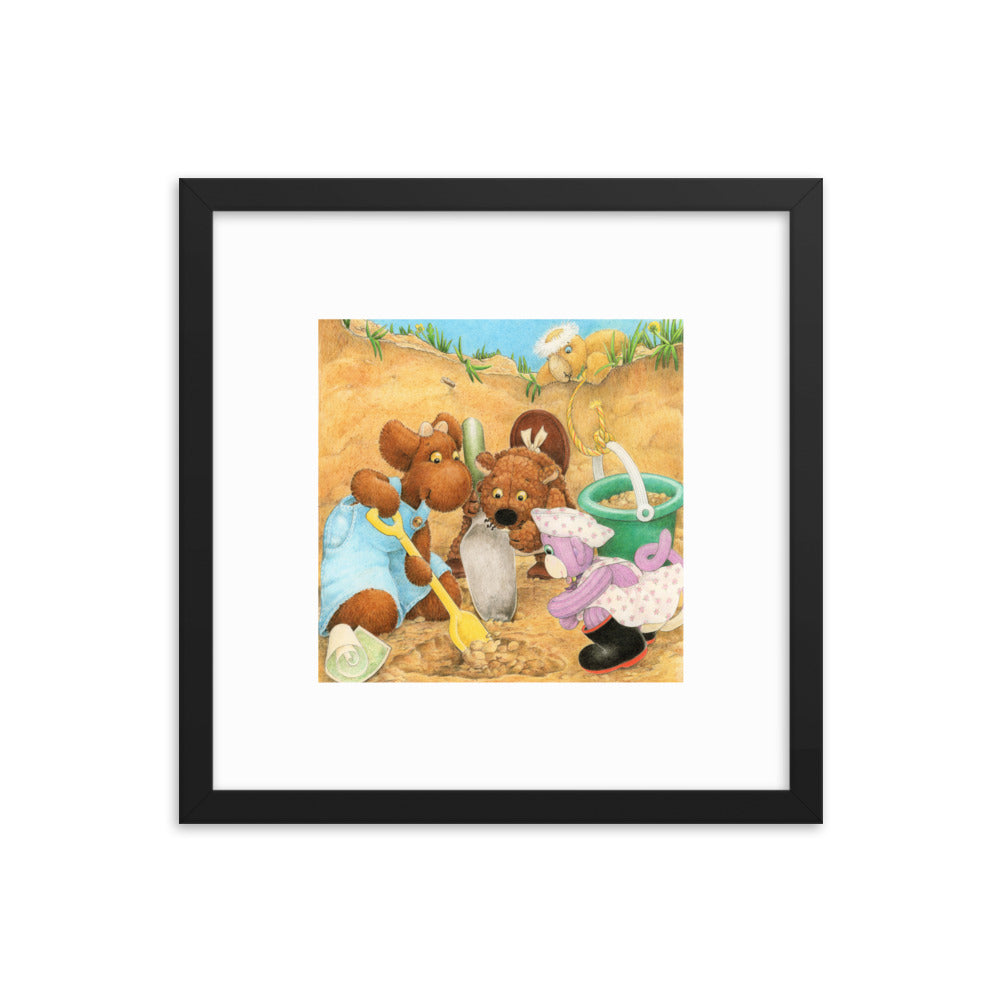 Elliot Print Framed - Elliot Digs for Treasure P10