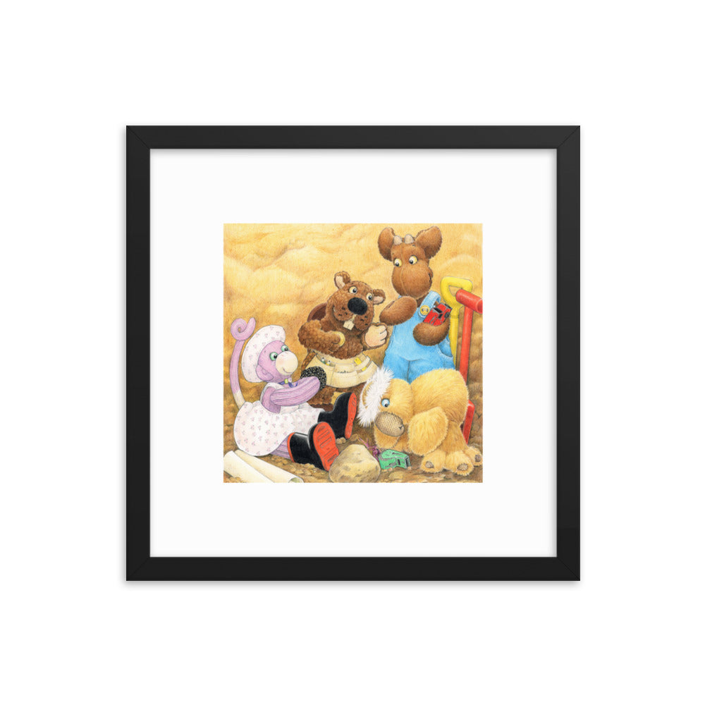 Elliot Print Framed - Elliot Digs for Treasure P18