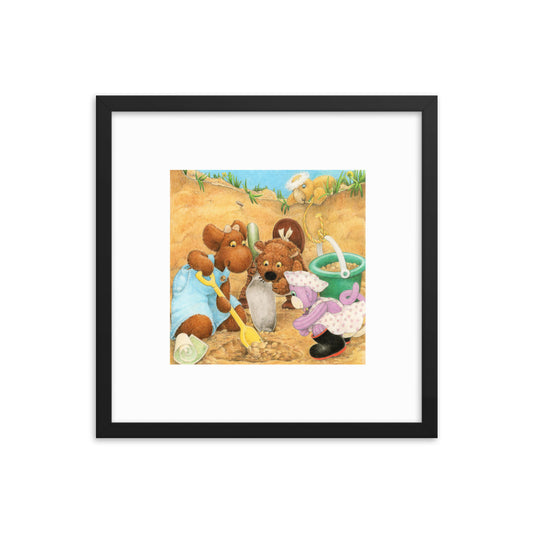 Elliot Print Framed - Elliot Digs for Treasure P10