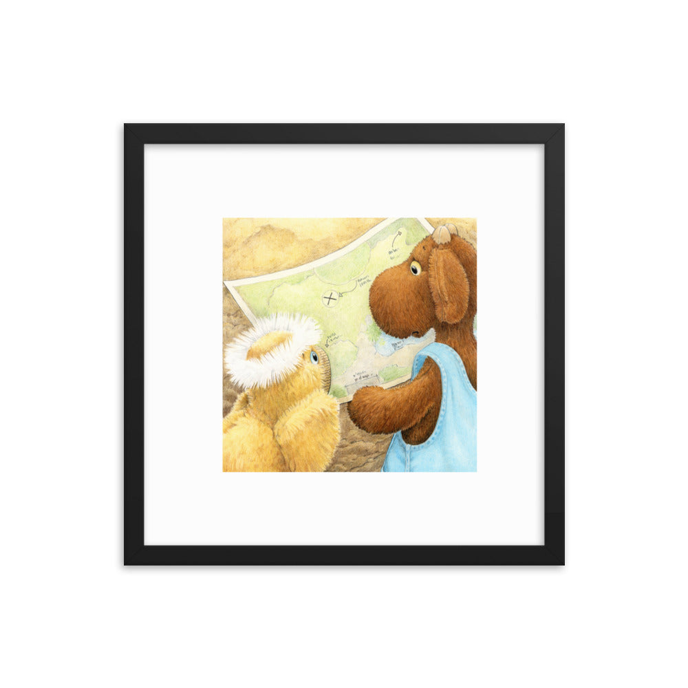 Elliot Moose Print. Framed. Nursery Decor.