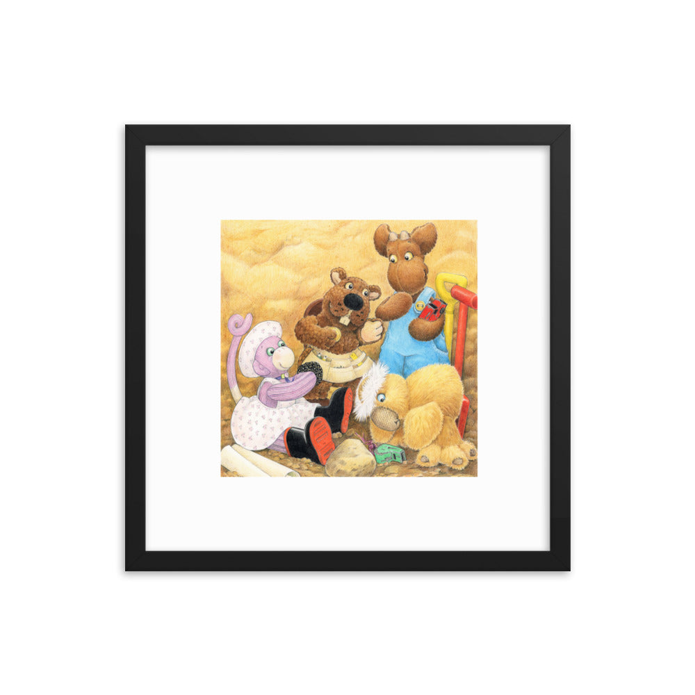 Elliot Print Framed - Elliot Digs for Treasure P18