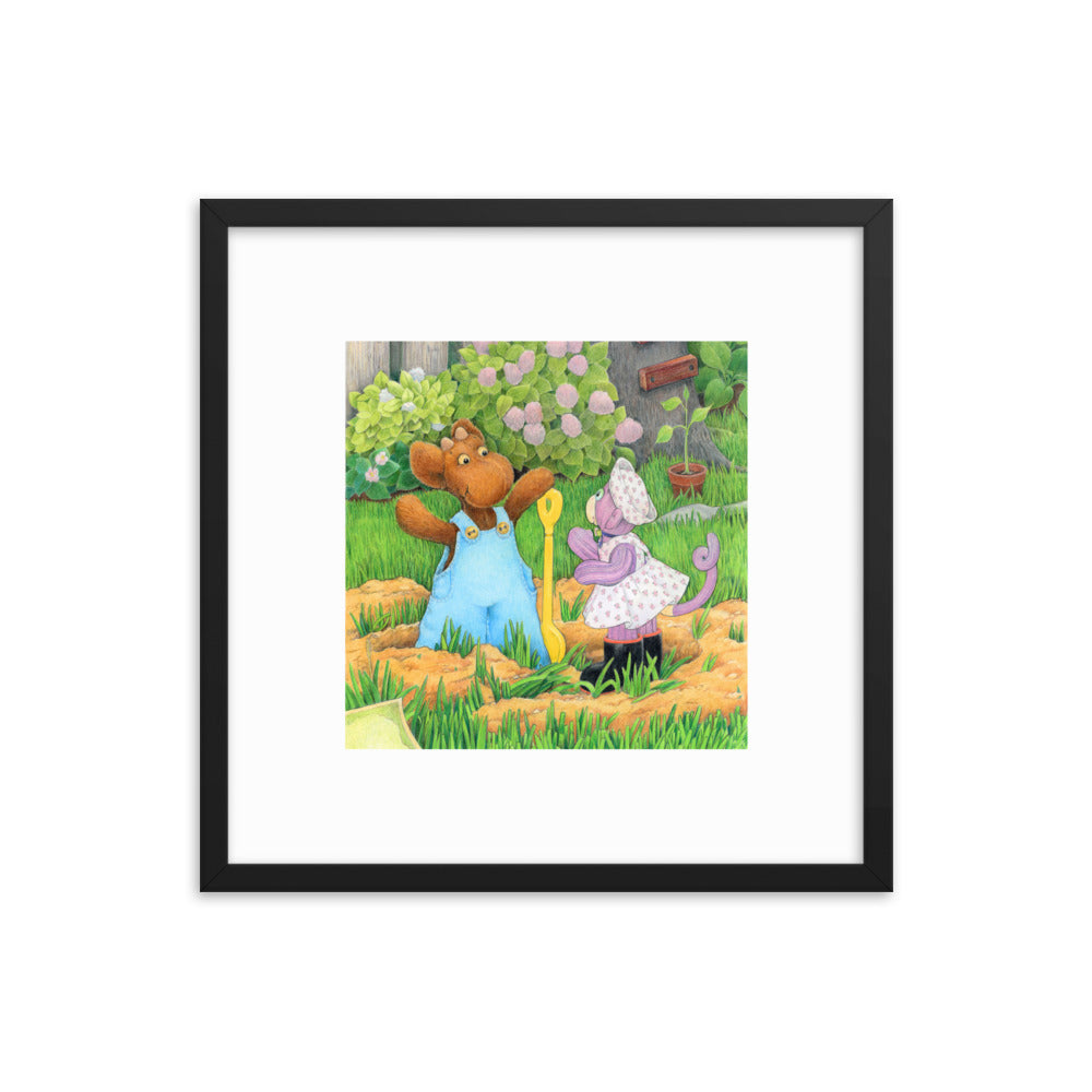 Elliot Print Framed - Elliot Digs for Treasure P4