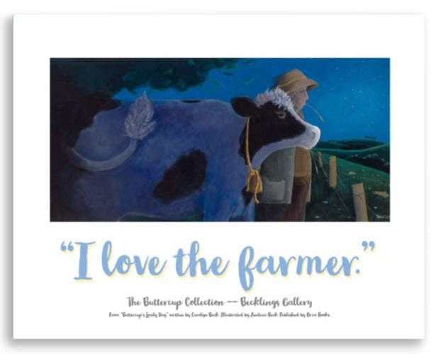 I Love the Farmer Poster, from buttercup's Lovely Day, by Carolyn Beck, art by Andrea Beck