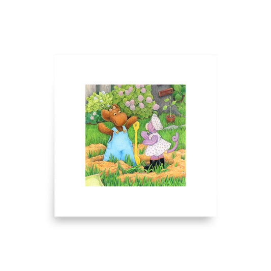 Elliot Print w Border - Elliot Digs for Treasure P4